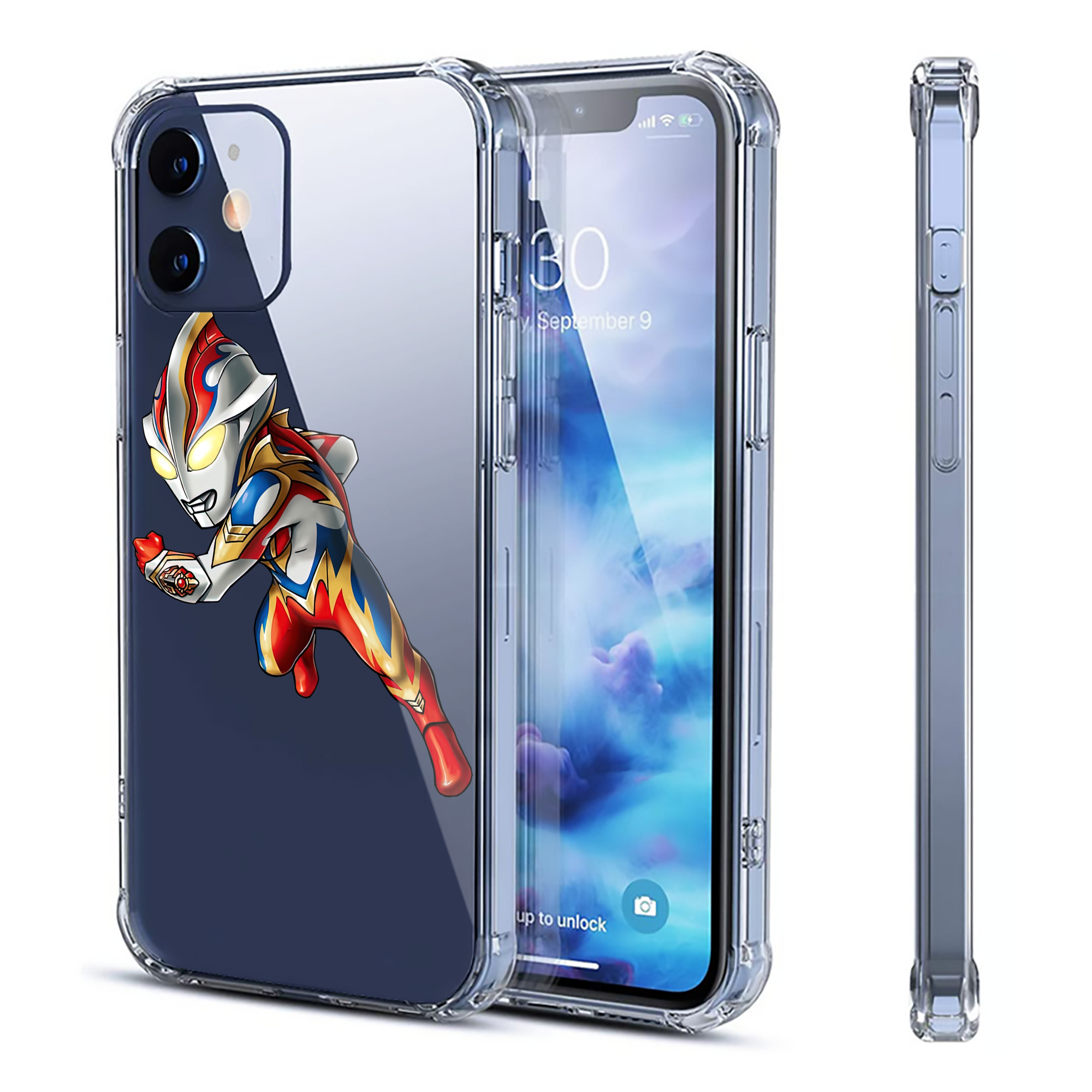 （画像用） ウルトラマン Ultraman 【iPhone 12シリーズ対応】透明スマホケース（クリアソフトケース）